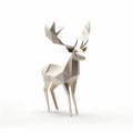 High Resolution 3d Origami Deer On White Background