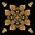 3D ornate creative design wood texture details dark background