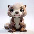 Cute Little Otter Cartoon In 3d With Organic Sculpting And Realistic Rendering