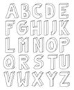 3D outline alphabet from letter A to Z in A4 Sheet