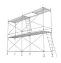 3D outline scaffold. Vector rendering of 3d