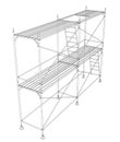 3D outline scaffold. Vector rendering of 3d