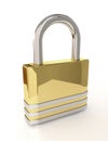 3D padlock over white Royalty Free Stock Photo