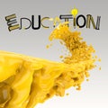 3D paint color splash with design word EDUCATION