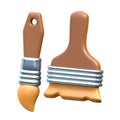 3D Paintbrush Icon Set Royalty Free Stock Photo
