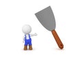 3D Painter showing paint scraper Royalty Free Stock Photo