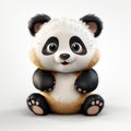 Cute Panda Cartoon 3d Illustration With Toy-like Proportions Royalty Free Stock Photo