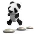 3d Panda stepping stones