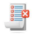 3D Paper Clipboard Holder with Wrong Checklist