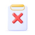 3D Paper Clipboard Holder with Wrong Checklist