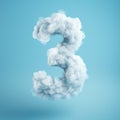 3d Illustration Of Number Three In Light Cloud Silhouette Royalty Free Stock Photo