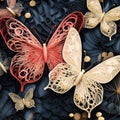 3d Papercut Sculptures Exquisite Butterfly Artwork With Intricate Details Royalty Free Stock Photo