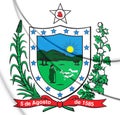 3D Paraiba state coat of arms, Brazil.