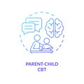 2D parent child CBT gradient line icon concept Royalty Free Stock Photo