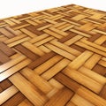 3d Parquet Flooring Pattern: Woven Wood Perspective Rendering