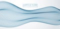 3d particles mesh array wave, sound flowing. Blurred round dots Royalty Free Stock Photo