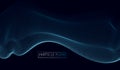3d particles mesh array wave, sound flowing. Blurred round light Royalty Free Stock Photo