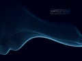 3d particles mesh array wave, sound flowing. Blurred round light Royalty Free Stock Photo