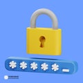 3d Password protected icon Royalty Free Stock Photo