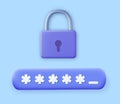 3d Password protected icon Royalty Free Stock Photo