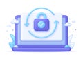 3D Password reset on Computer. Update personal data concept. Getting a new username and password for an account.
