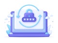 3D Password reset on Computer. Update personal data concept. Getting a new username and password for an account.