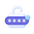 3D Password reset illustration. Update personal data concept. Getting a new username and password for an account.