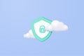 3D password secure for online payment on cloud blue sky background concept, user account for 3d security with payment protection