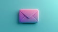 3D pastel envelope icon with gradient colors on blue background. Royalty Free Stock Photo