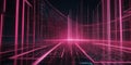 2d pattern upward flow and pink cube with speed of fut ai generated