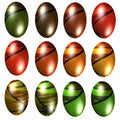 3D patterned metallic egg shape illustrations