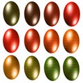 3D patterned metallic egg shape illustrations