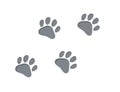 3D paw vector foot trail print of cat. Dog, pattern animal tracks isolated on white background, backgrounds, 3D cartoon Royalty Free Stock Photo