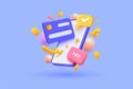 Modern 3d illustration of Online payment concept