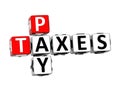 3D Pay Taxes Crossword Royalty Free Stock Photo