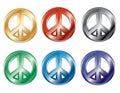 3D Peace Symbols Royalty Free Stock Photo