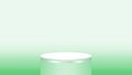 3d pedestal cylinder circle green soft for cosmetics showcase, podium circle stage green pastel soft color, platform 1 step for