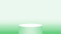 3d pedestal cylinder circle green soft for cosmetics showcase, podium circle stage green pastel soft color, platform 1 step for