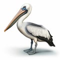 3d Cel Shaded Pelican Model In Full Body Pose