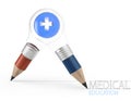 3d pencil lightbulb creative draws medical education Royalty Free Stock Photo