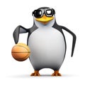 3d Penguin basketball player