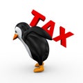 3d penguin carrying word tax