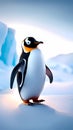 3D penguin cartoon character design illustration ai generated