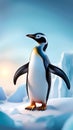 3D penguin cartoon character design illustration ai generated