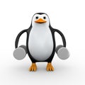 3d penguin dumb bells exercise