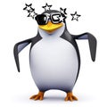 3d Penguin has stars in his eyes