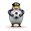 3d Penguin holds a football