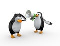 3d penguin megaphone shouting Royalty Free Stock Photo