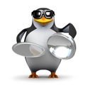 3d Penguin offers a silver service