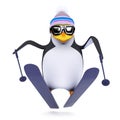 3d Penguin ski jump Royalty Free Stock Photo